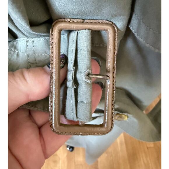 Vintage Aquascutum Men's Aqua 5 Olive Green Trench Coat Size 42S - Picture 4 of 7